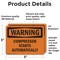 Signmission Compressor Starts Automatically OSHA Warning Sign, Vinyl Decal, 5in W x 3.5in L, 2PK OS-2PACK-WS-D-35-L-12528 - alternate 2